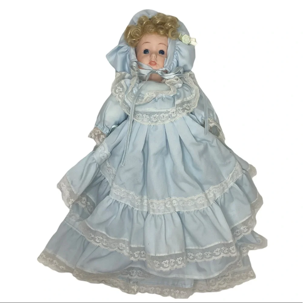 Vintage Baby Doll Sara Plantation Collection Porcelain Bisque Victorian Cottage